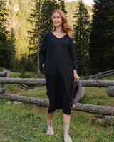 Mara - Linen Dress in Black