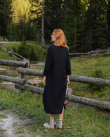 Mara - Linen Dress in Black