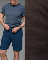 Men's Linen Shorts in Chocolate