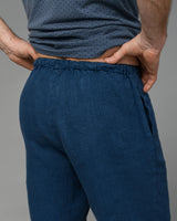 Men's Linen Shorts in Denim Blue