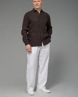 Men's Linen Trousers in Off White