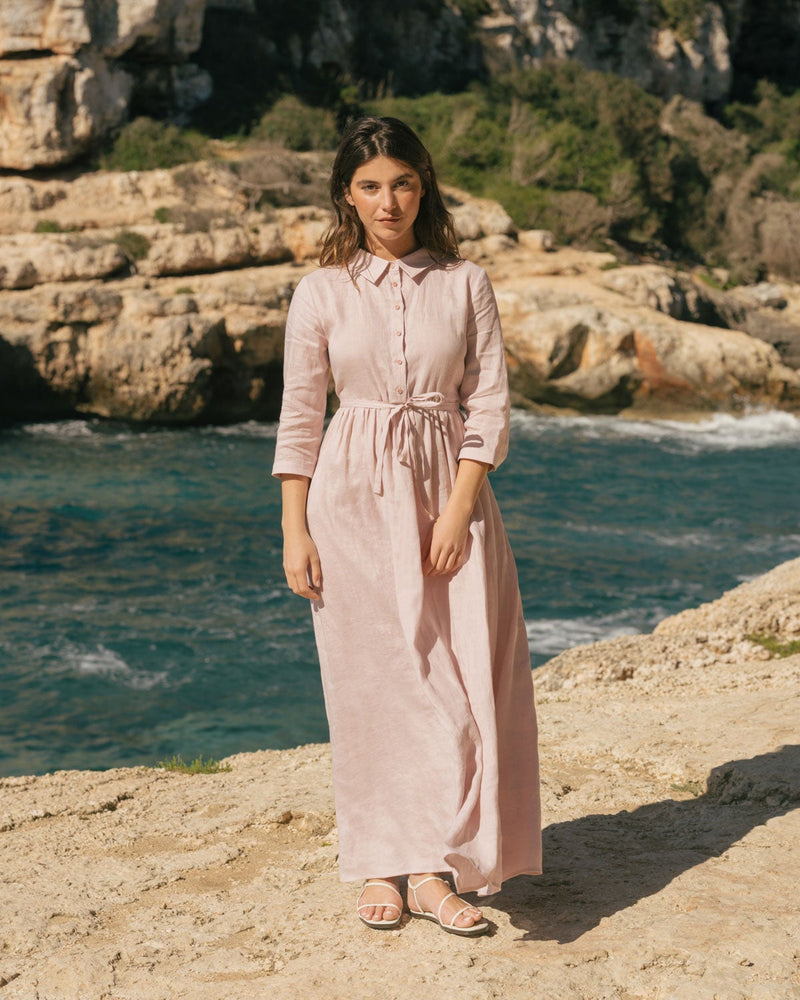 Clarisa - Linen Dress in Misty Pink Sauths Clarisa - Linen Dress in Misty Pink Sauths