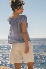 Spring - Linen Top in Light Blue Chambray