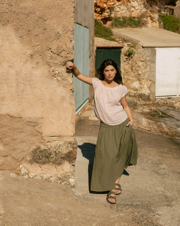 Spring - Linen Top in Misty Pink