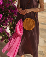 Lightweight Linen Scarf in Fuchsia