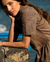 Elaine - Linen Dress in Sunny Purple