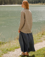 Lina - Linen Blouse in Cappuccino