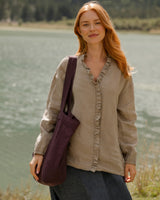 Lina - Linen Blouse in Cappuccino