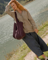 Lina - Linen Blouse in Cappuccino