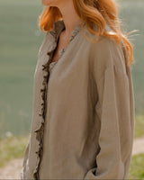 Lina - Linen Blouse in Cappuccino