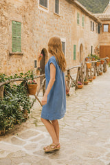 Irma - Linen Dress in Azure
