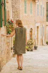 Irma - Linen Dress in Khaki
