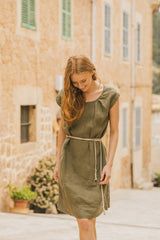 Irma - Linen Dress in Khaki