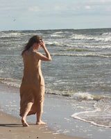 Nida - Linen Dress in Peach