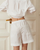 Cotton Comfort Vintage Pajama Shorts in White