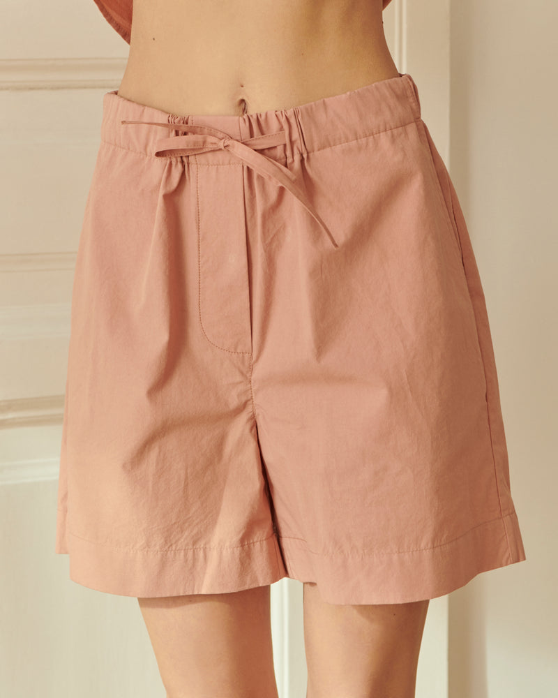 Shirt and Shorts Pajama Set in Coral