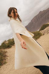 Wool Blend Poncho in Creamy