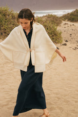 Wool Blend Poncho in Creamy