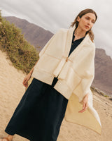 Wool Blend Poncho in Creamy