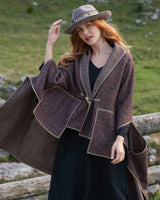 Wool Poncho in Purple