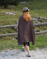 Wool Poncho in Purple