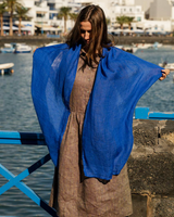 Lightweight Linen Scarf in Royal Blue