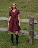 Rose - Linen Dress in Burgundy