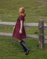 Rose - Linen Dress in Burgundy