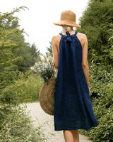 Linen Dress Ipanema in Blue color