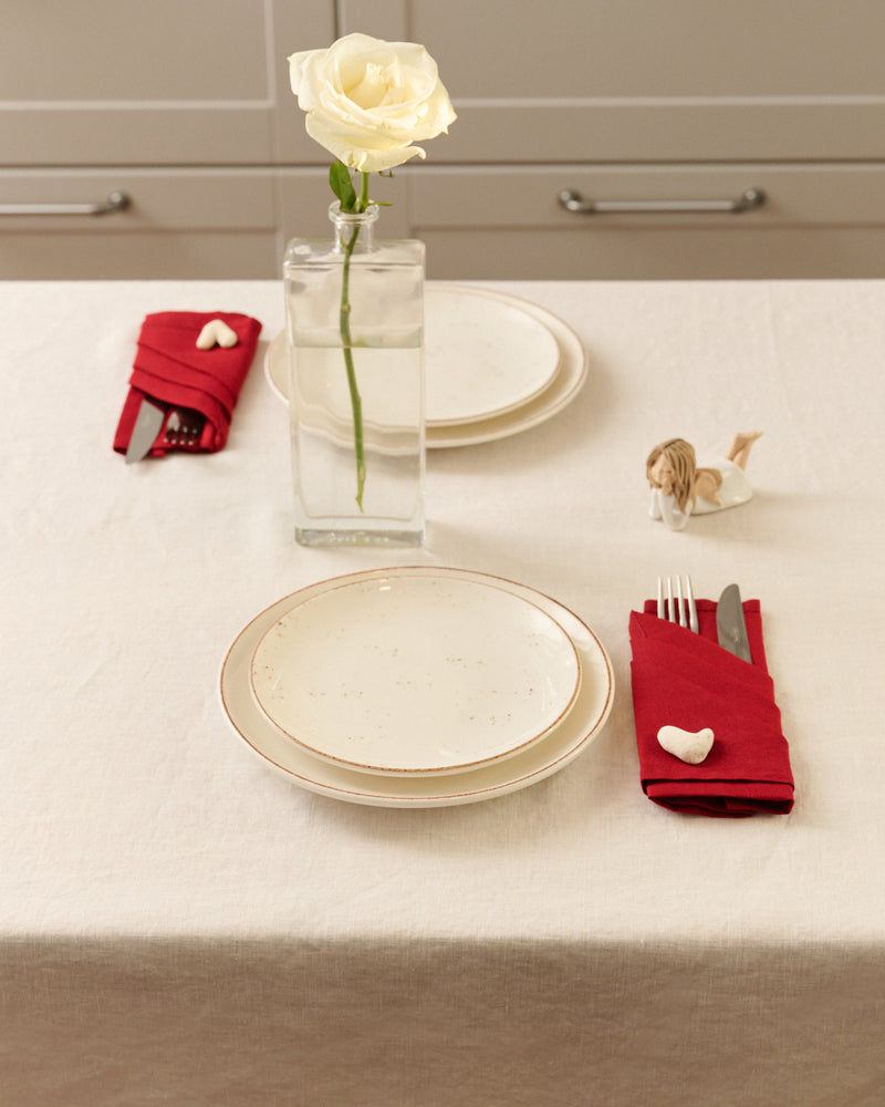 Cranberry Linen napkins set of 2