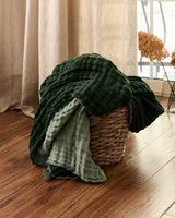 Double Sided Linen Blanket in Green
