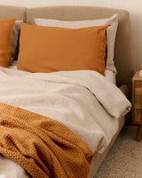 Natural Melange linen duvet cover set with 2 pillowcases