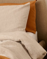 Natural Melange linen duvet cover set with 2 pillowcases