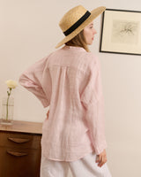 April -  Linen Blouse in Misty Pink