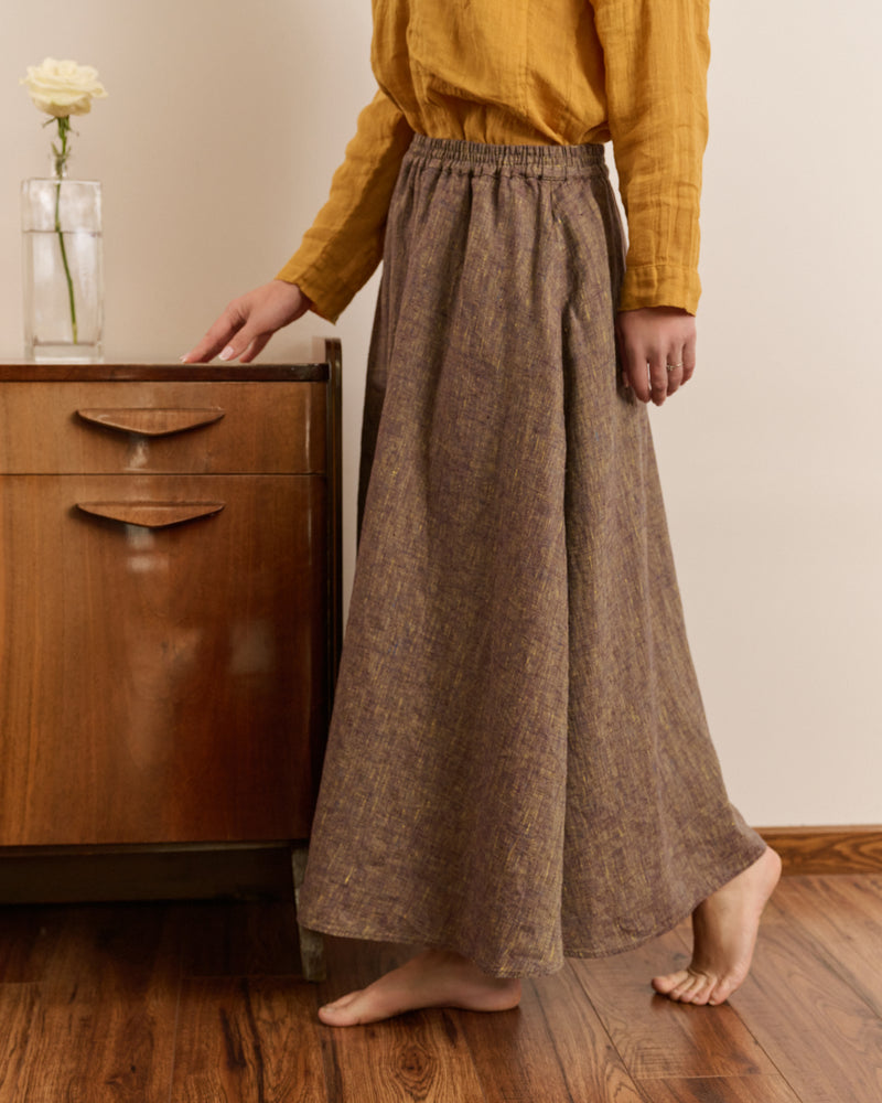 Shaina - Linen Skirt in Sunny Purple