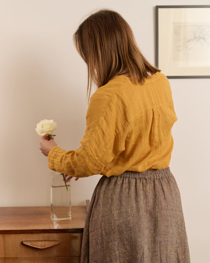 Shaina - Linen Skirt in Sunny Purple