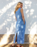 Dusty Blue Linen Dress SUN
