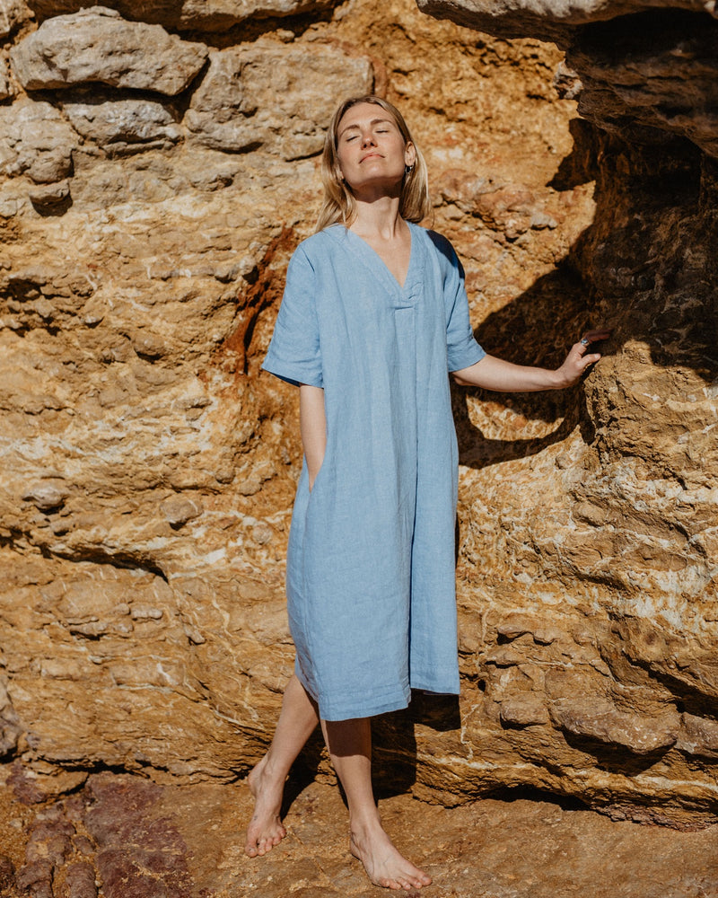 dusk blue dress Blue Tiered Dresses