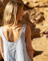 Lotta - Linen Top in Light Blue