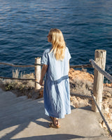 Relaxed Fit Linen Dress SKY in Dusk Blue
