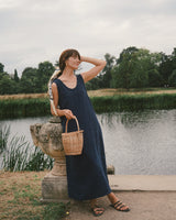 Navy Linen Dress Nida