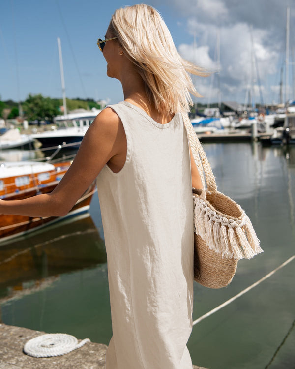 Nida - Linen Dress in Beige