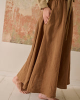 Walnut Linen Skirt Shaina