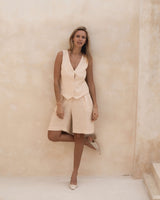 Beige Linen Vest Amy