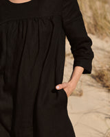 Black Linen Dress Vivianne
