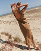 Linen Dress Carmen in Brown