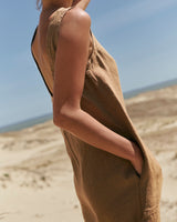 Linen Dress Carmen in Brown