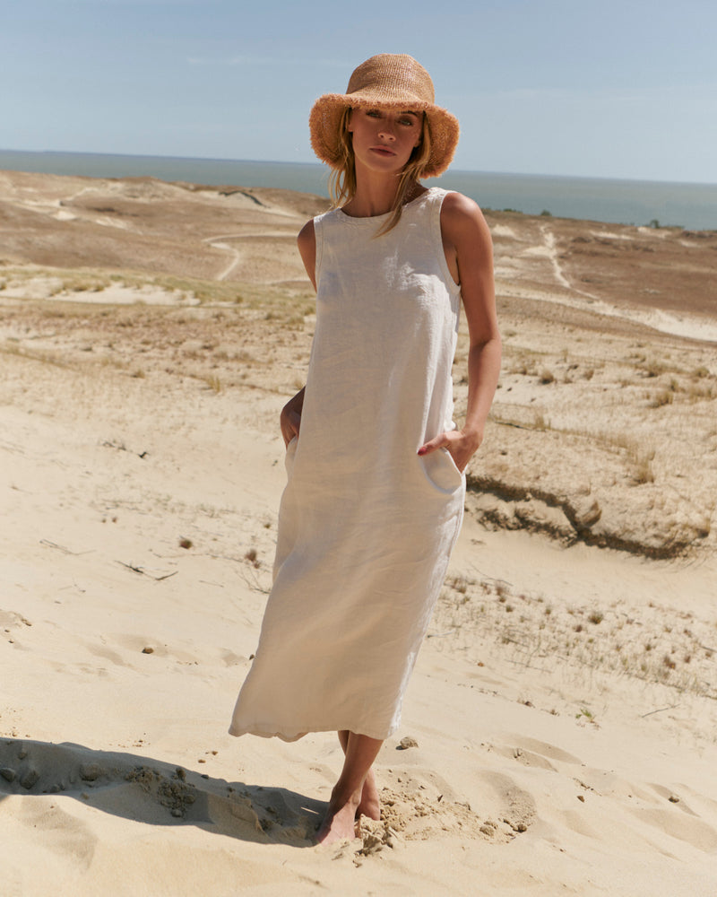 Beige linen dress Carmen – Sauths