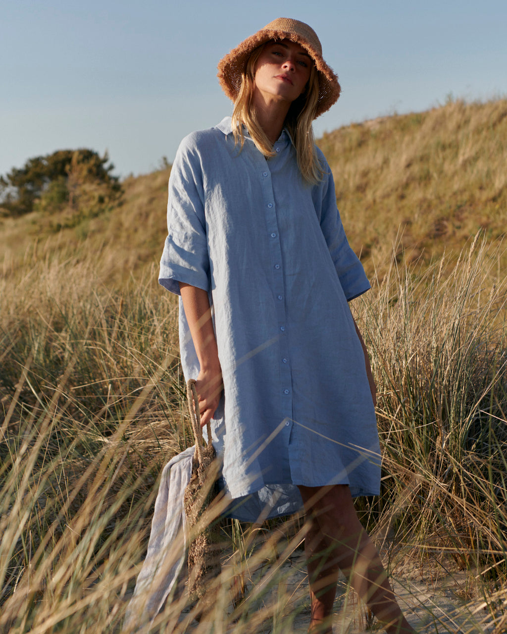 light blue shirt dress Gabi Size:40W X 34L 100% Cotton Unlined Hand Orange Prom Gowns Rachel Allan Bridal RB7026