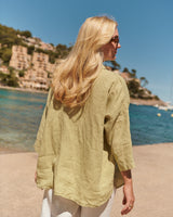 Pistachio Linen Blouse CATHY